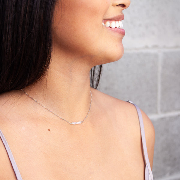 Rainbow Moonstone Intention Necklace - Intuition