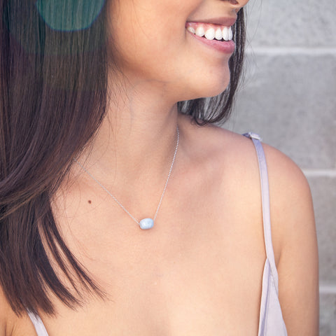 Aquamarine Mala Bracelet - Serene & Inspired