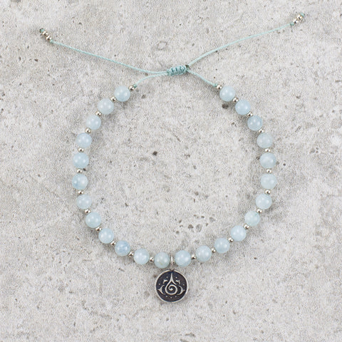 Aquamarine Mala Bracelet - Serene & Inspired