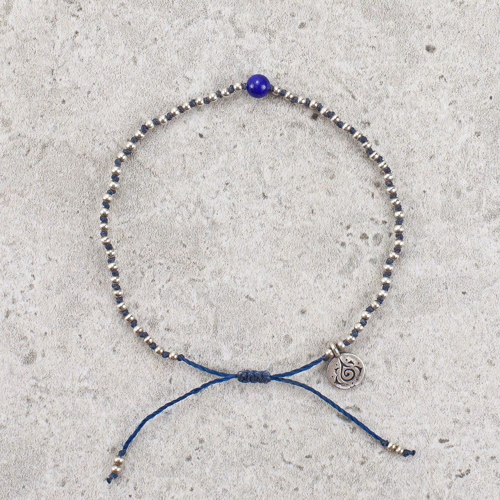Hand Knotted Lapis Lazuli Bracelet