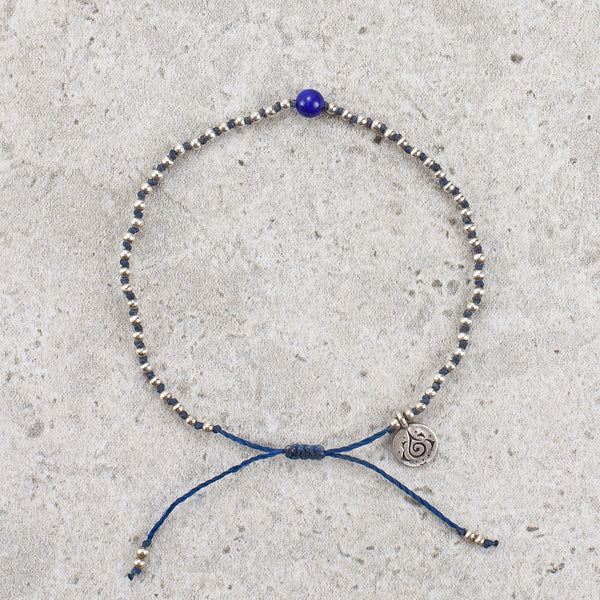Hand Knotted Lapis Lazuli Bracelet