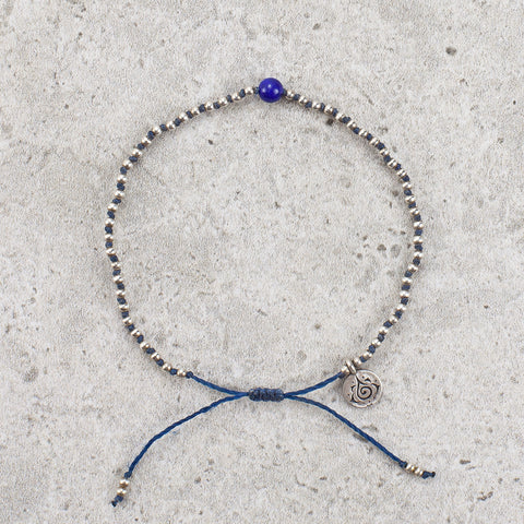 Hand Knotted Lapis Lazuli Bracelet