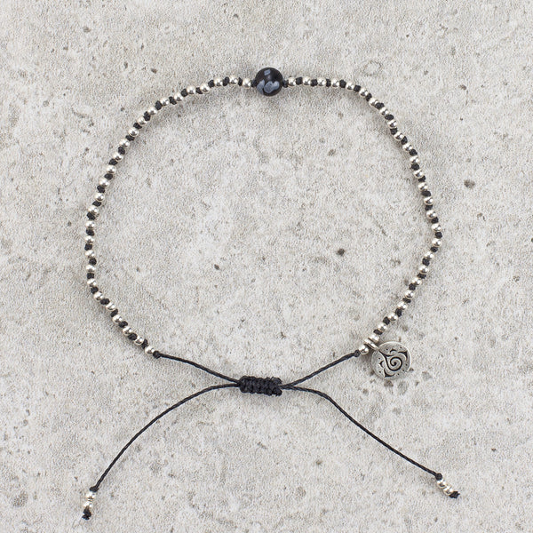 Hand Knotted Snowflake Obsidian -Protected & Restored
