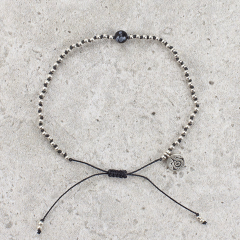 Snowflake Obsidian Mala Bracelet - Protected & Restored