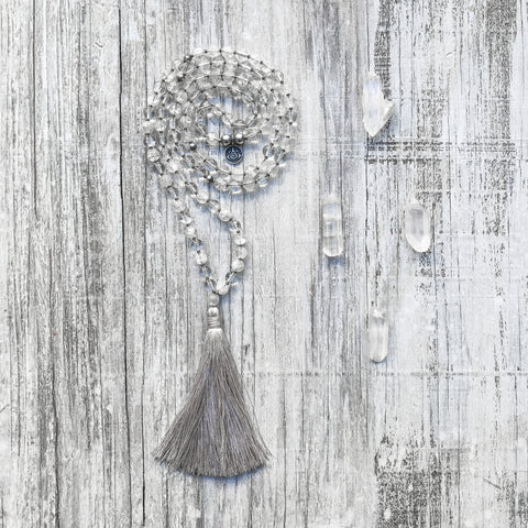 Petite Quartz Crystal Mala - Clarity & Wisdom