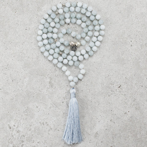 Aquamarine Mala Bracelet - Serene & Inspired
