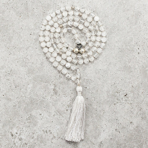 Quartz Crystal Mala - Clarity & Wisdom