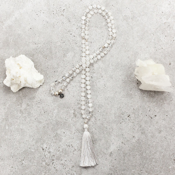 Quartz Crystal Mala - Clarity & Wisdom