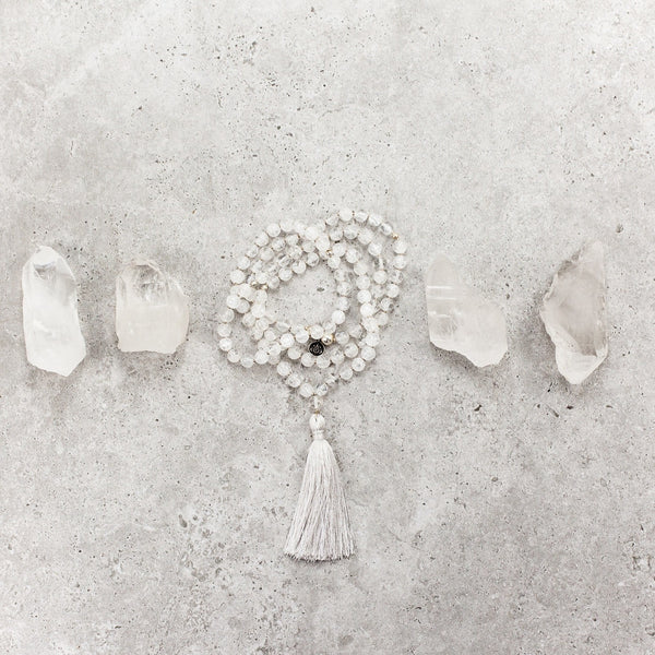 Quartz Crystal Mala - Clarity & Wisdom