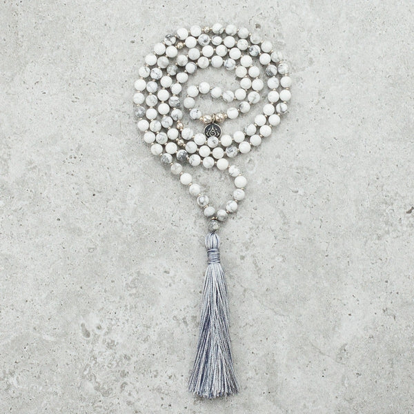 Howlite Mala (Petite) - Calm & Patient