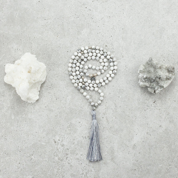 Howlite Mala (Petite) - Calm & Patient