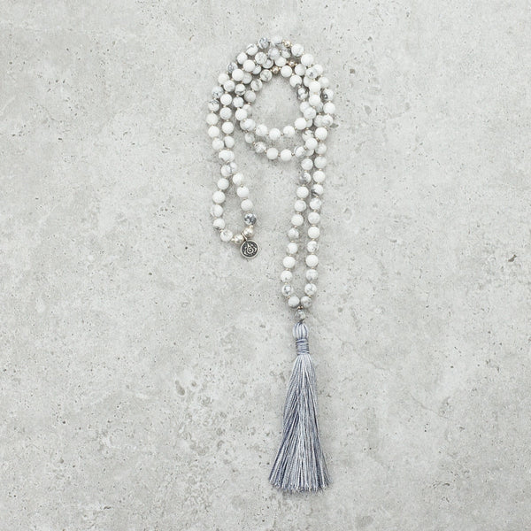 Howlite Mala (Petite) - Calm & Patient