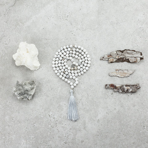 Howlite Mala (Petite) - Calm & Patient