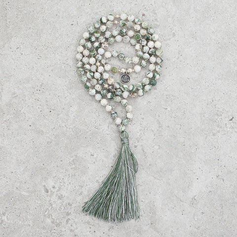 Tree Agate Mala (Petite) - Balanced & Connected