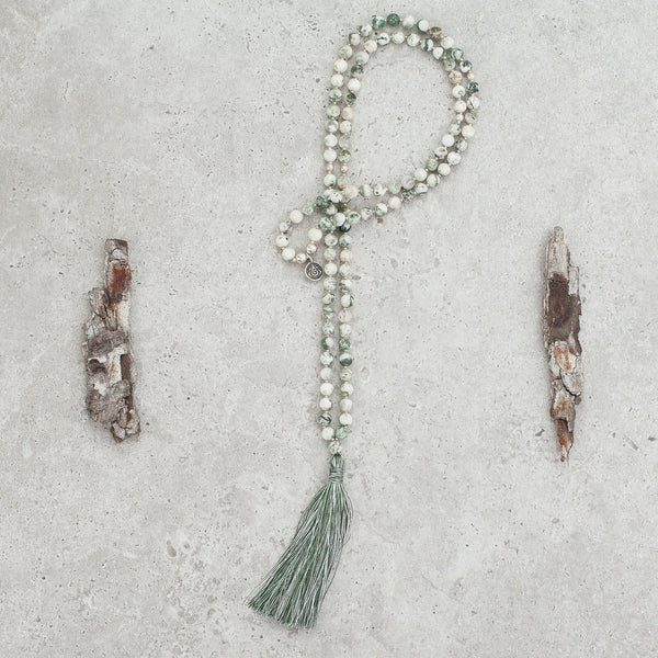 Tree Agate Mala (Petite) - Balanced & Connected