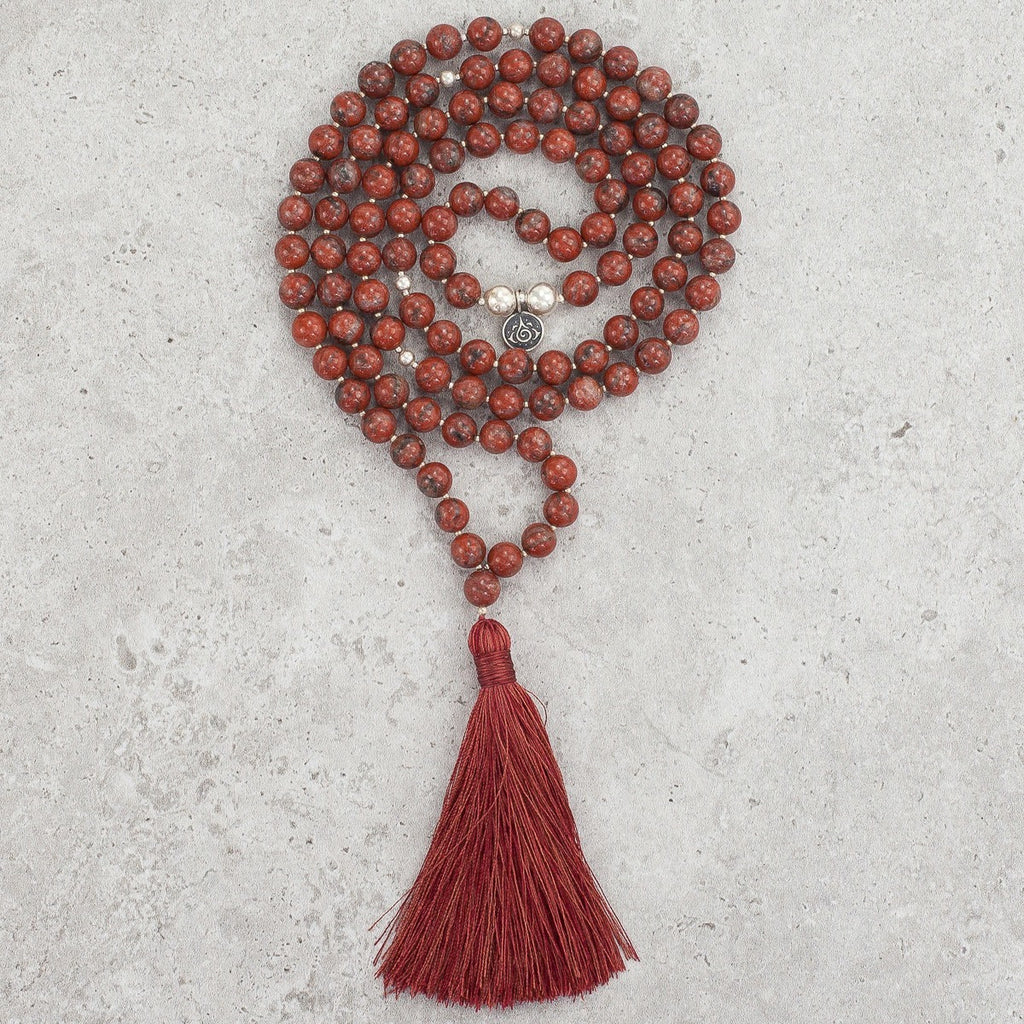Red Jasper Mala - Stable & Balanced