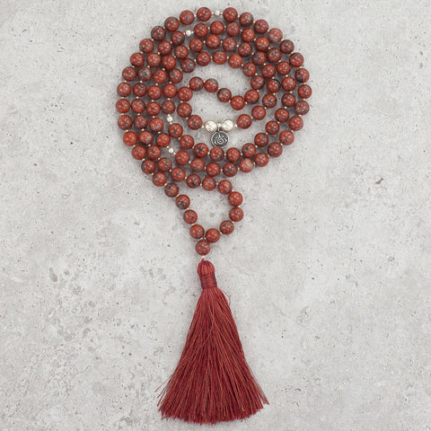 Red Jasper Mala - Stable & Balanced
