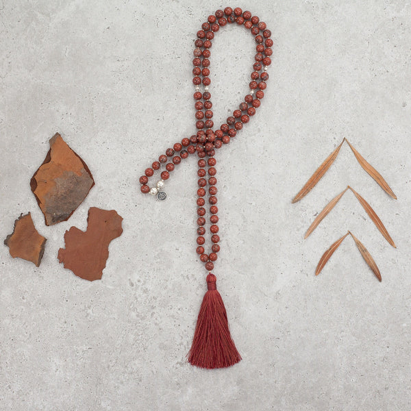 Red Jasper Mala - Stable & Balanced