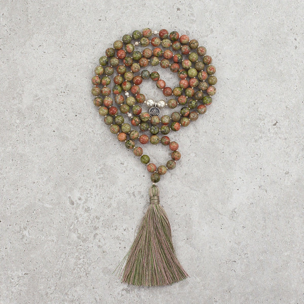 Unakite Jasper Mala - Gentle & Hopeful