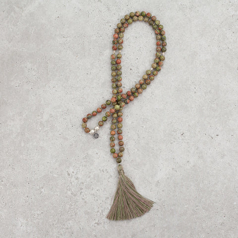 Unakite Jasper Mala - Gentle & Hopeful