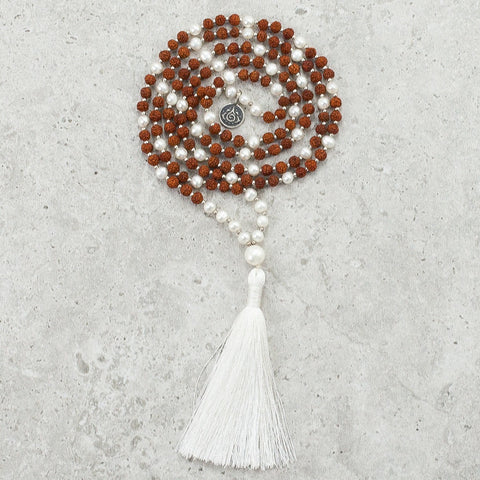 Rudruksha and Pearl Mala  (Delicate)