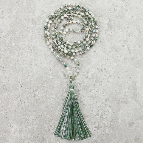 Tree Agate Mala (Delicate) - Balanced & Connected