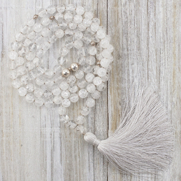 Quartz Crystal Mala - Clarity & Wisdom