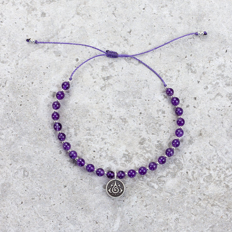 Hand Knotted Amethyst Bracelet - Healing Energy