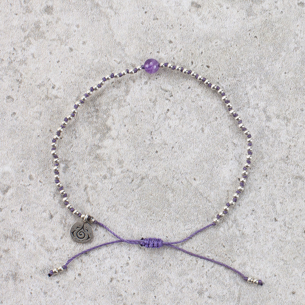 Hand Knotted Amethyst Bracelet - Healing Energy